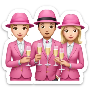 people in pink SPAM office setting having a SPAMGAGE meeting landscape  sticker