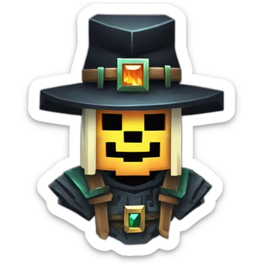 Pixel Minecraft Fedora Halloween Witcher Skeleton Diamond Obsidian Emerald Flame Shiny Glow Reward Legendary Unique Epic Mystery sticker