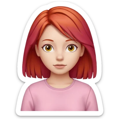 Redhair yoga girl light pink clothes n sticker