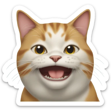 cat with fish in mouth sticker