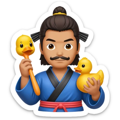 Samurai with rubber duck sticker