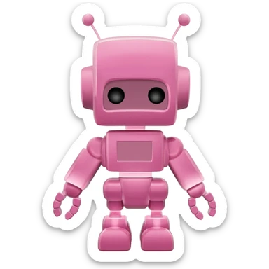 baby pink robot sticker