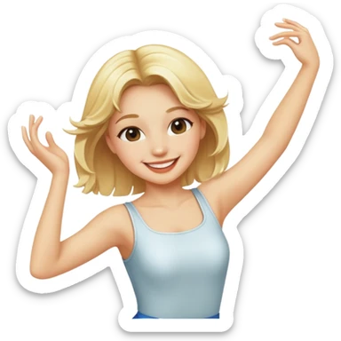 Chica rubia bailando pop  sticker