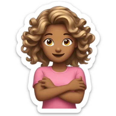 girl twirling hair in hands sticker