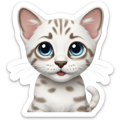 Snow bengal kitten  sticker