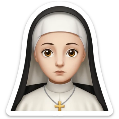 Rosalia (the singer) as a nun. (Use lux album cover as reference).  sticker