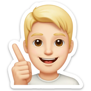 Happy face with a middle finger emoji sticker