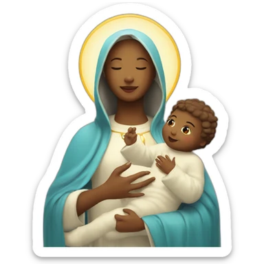 holy Mary with baby Jesus sticker