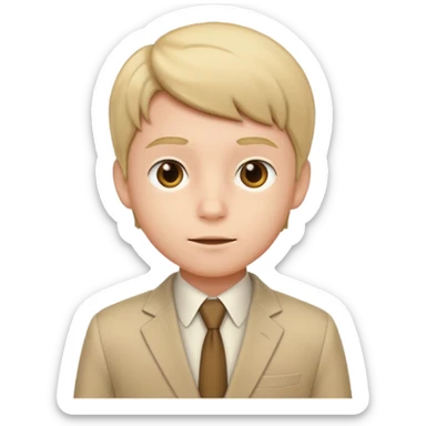 birthday  boy in biege siit sticker