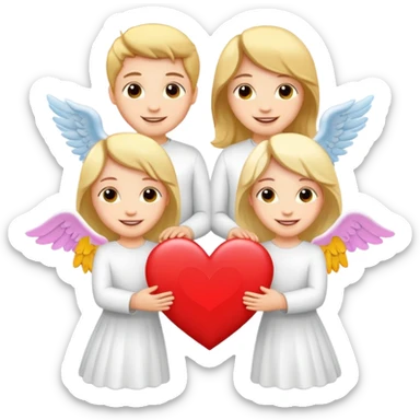 angels holding i love you sign sticker