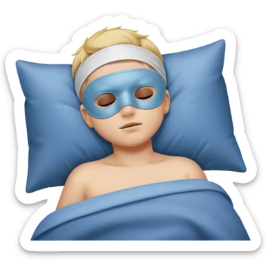 boywith a sleeping mask over head sticker