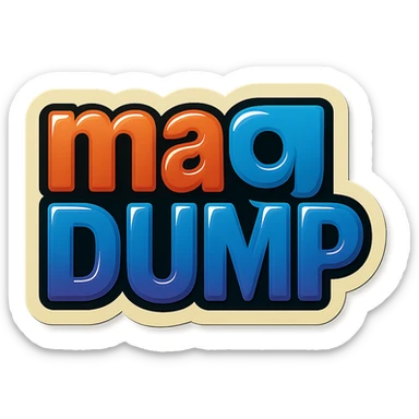 a logo, resembling that of a video tube site, for the text: "mag DUMP" sticker