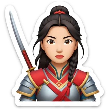 Mulan Chinese warrior woman sticker