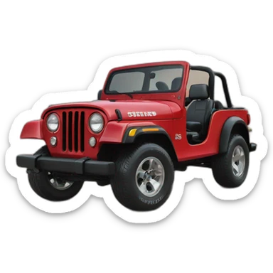 Red cj5 jeep 35 inches wheel sticker
