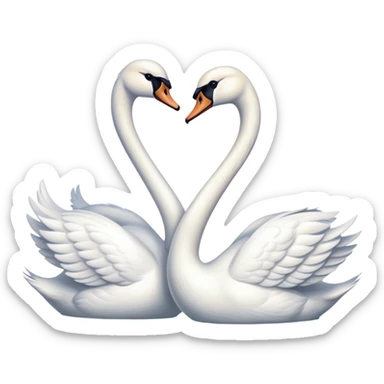 A romantic swan couple sticker