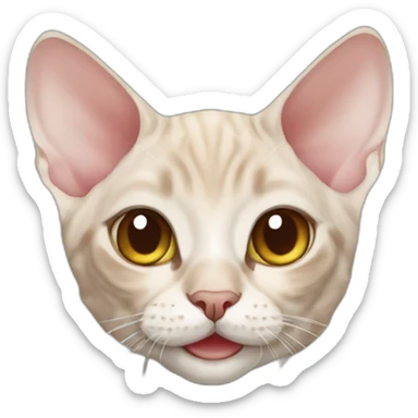 cat cute Devon Rex smiling sticker