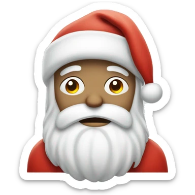 White Santa clause  sad face with a belly ache  sticker