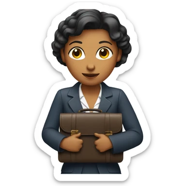 woman holding briefcase sticker