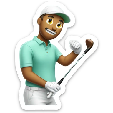 Golfer breaking his club  sticker