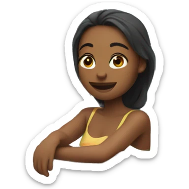 Girl sitting in hot tub  sticker