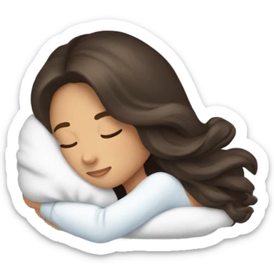 Brunette girl sleeping sticker