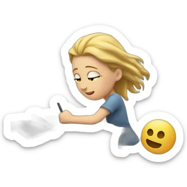 White girl trying to finish a book before deadline sticker