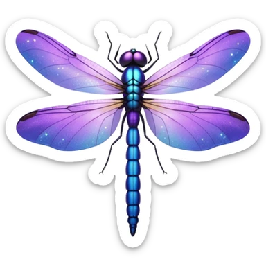 glitter purple dragonfly sticker