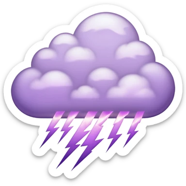cloud with pale purple lightning sticker