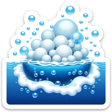 An ocean at a rolling boil with a lot of bubbles errupting from it sticker