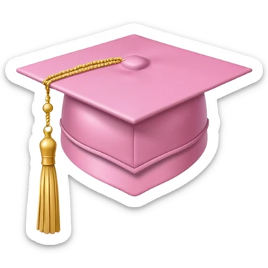 Light pink graduation hat with light gold tassel  sticker