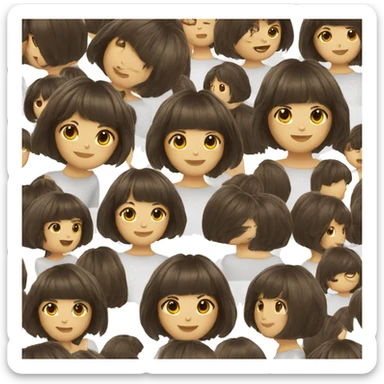 Bob cut with bangs sticker