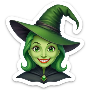 Wicked witch of the West smiling sticker