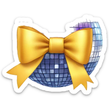 Disco ball with a bow on top sticker