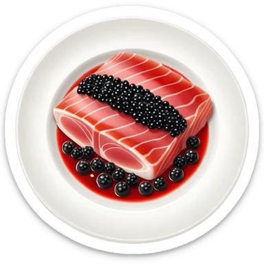 Plate of tuna belly and caviar   sticker