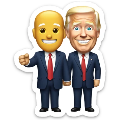 Trump holding hands with Biden  sticker