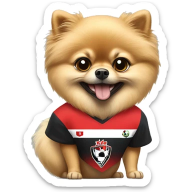 Pomeranian wearing São Paulo soccer tshirt sticker
