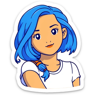 Evie from Disney's Descendants with blue hair sticker