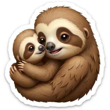 Sloth giving a kiss sticker