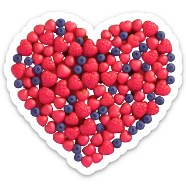 heart shape made out of berries sticker