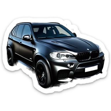 BMW X5M black and number plate RAV 15 sticker