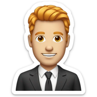 male mid-aged german executive-type expat with Halbglatze and red-blond hair living in vietnam sticker