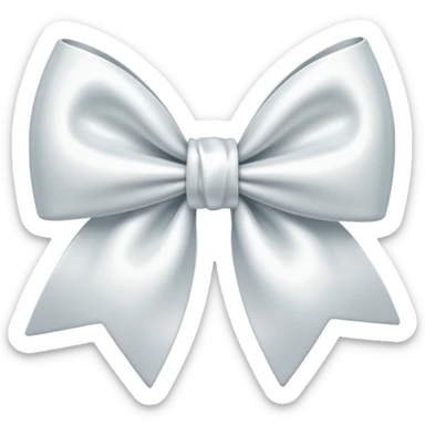white satin bow sticker
