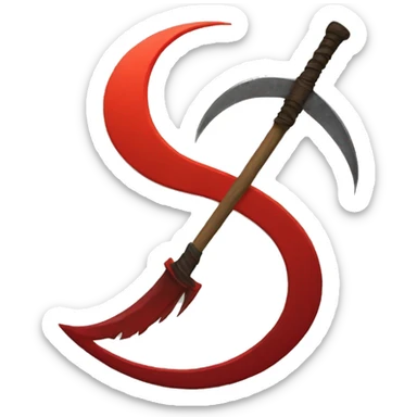 Scythe and red moon  sticker