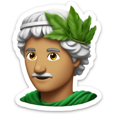 Dante Alighieri with a green laurel wreath on his head sticker
