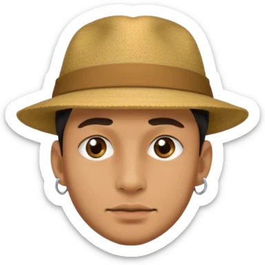 a man with hat and face piercing sticker