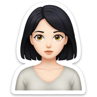 Mujer con pelo suelto negro  sticker