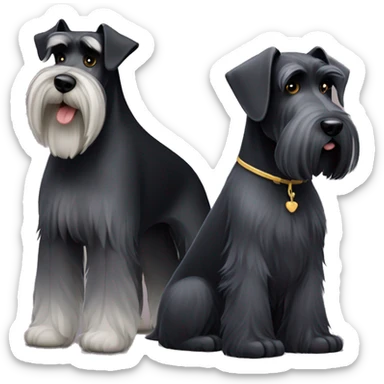 Giant schnauzer and miniture schnauzer sticker
