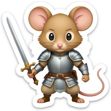A mouse warrior, redwall inspired, in action sticker