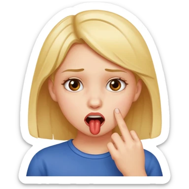 Una chica mordiendo su dedo  sticker