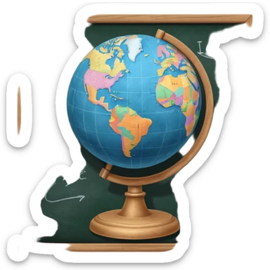 globe on chalkboard sticker